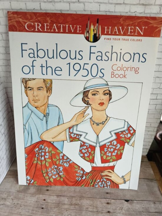 Barbie Other - Creative Haven Fabulous Fashions of the 1950s Coloring Book Ming-Ju Sun Preowned